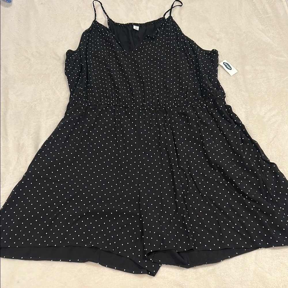 Old Navy Black and White Polka Dot Romper